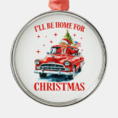 Funny Trump Santa Hat I'll Be Home for Christmas メタルオーナメント (正面)