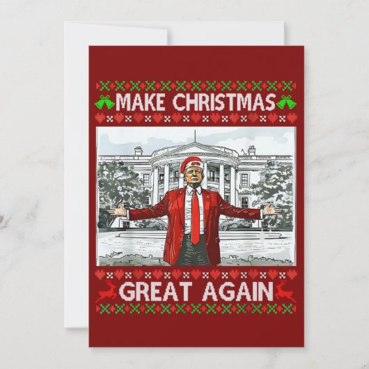 Funny Trump Santa Hat Make Christmas Great Again シーズンカード (正面)