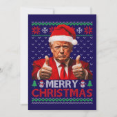Funny Trump Santa Hat Merry Christmas Ugly Gift シーズンカード (正面)