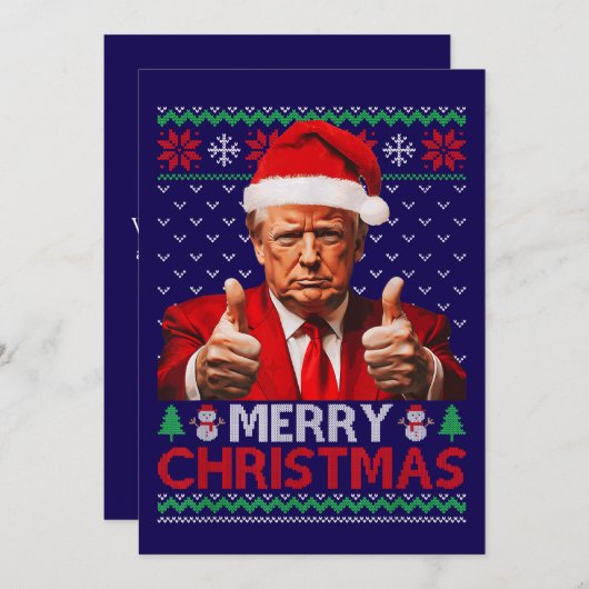 Funny Trump Santa Hat Merry Christmas Ugly Gift シーズンカード (正面/裏面)