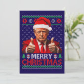 Funny Trump Santa Hat Merry Christmas Ugly Gift シーズンカード (スタンド正面)