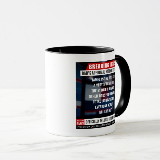 Funny Trump Speech Best Dad Breaking News Parody マグカップ (正面右)