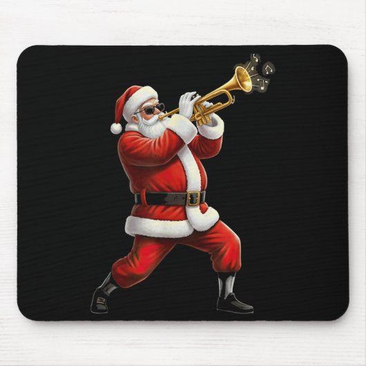 Funny Trumpet Santa Christmas Graphic Player Trump マウスパッド (正面)
