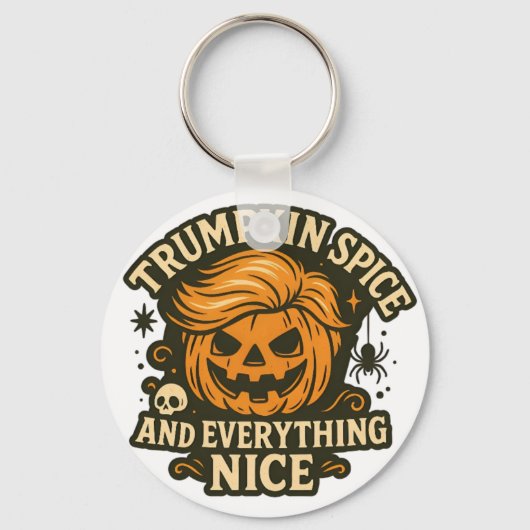 Funny “Trumpkin Spice & Everything Nice” Halloween キーホルダー (正面)