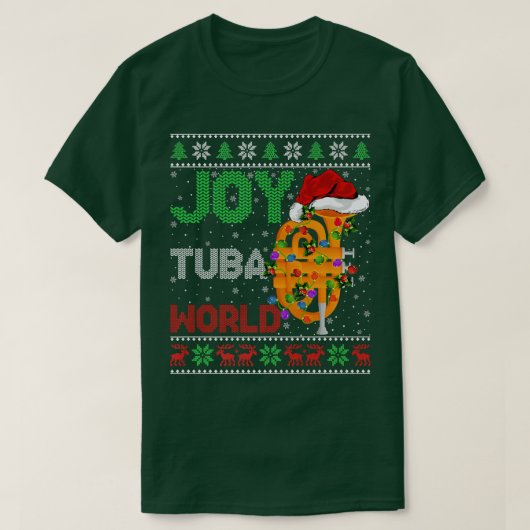 Funny Tuba Music Lover Ulgy Joy Tuba World Christm Tシャツ (デザイン正面)