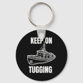 Funny Tug Boat Captain Graphic  キーホルダー (正面)