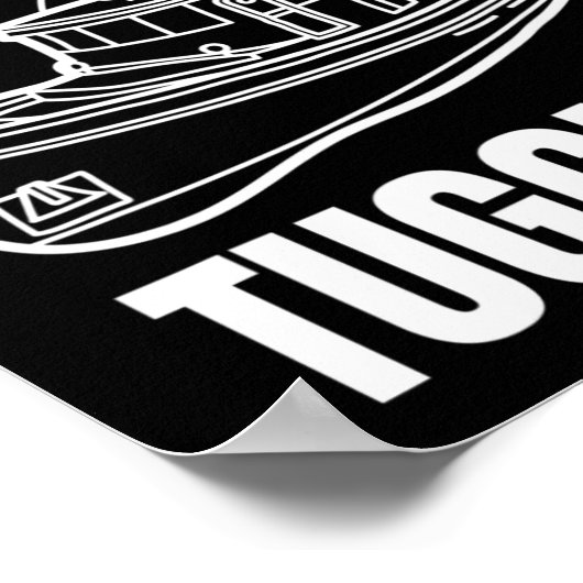 Funny Tug Boat Captain Graphic ポスター (角)