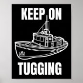 Funny Tug Boat Captain Graphic ポスター (正面)