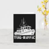 Funny Tugboat Towboat Tug Boating Pun  カード (黄色い花)