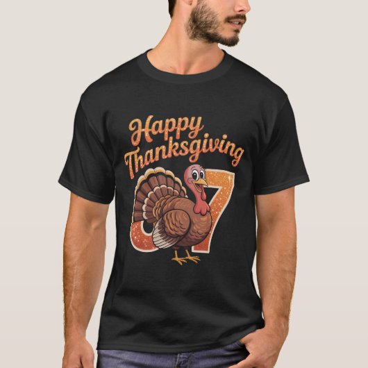 Funny Turkey 67th Birthday Thanksgiving Shirt | Go Tシャツ (正面)