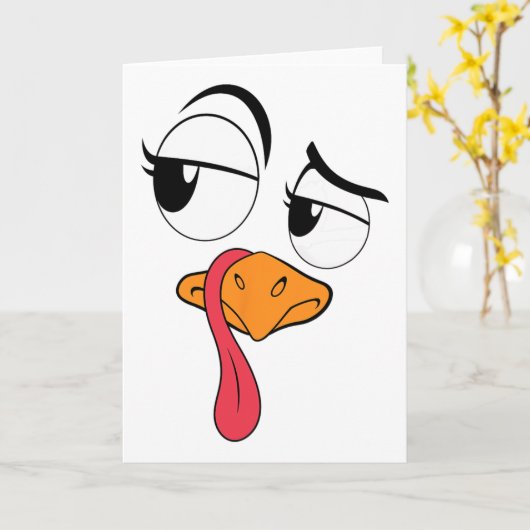 Funny Turkey Cool Turkey Thanksgiving Costume Men カード (黄色い花)