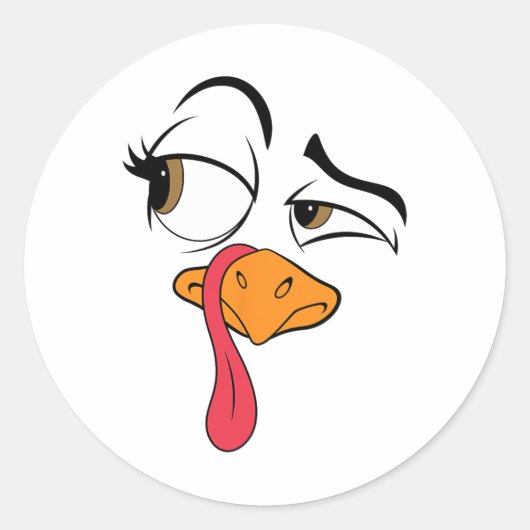 Funny Turkey Cool Turkey Thanksgiving Costume Men  ラウンドシール (正面)