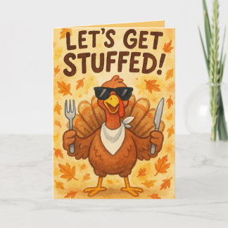 Funny Turkey Day Card – Hilarious Thanksgiving Hum カード