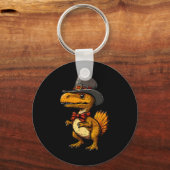 Funny Turkey Dinosaur Thanksgiving Cute Turkeysaur キーホルダー (正面)