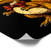 Funny Turkey Dinosaur Thanksgiving Cute Turkeysaur ポスター (角)