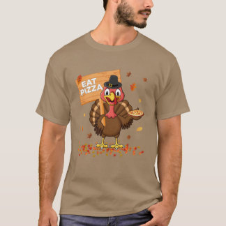 Funny Turkey Eat Pizza Kids Adult Vegan Thanksgivi Tシャツ