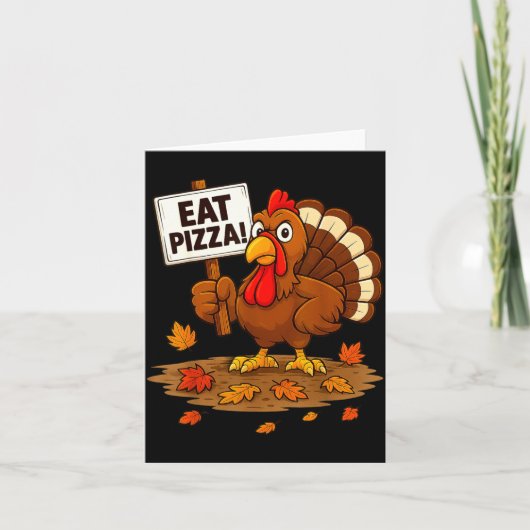 Funny Turkey Eat Zza Thanksgiving For Men Women Ki カード (正面)