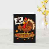 Funny Turkey Eat Zza Thanksgiving For Men Women Ki カード (黄色い花)