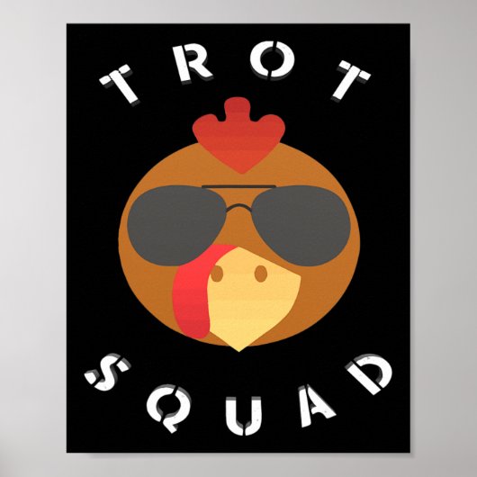 Funny Turkey Face Trot Squad Thanksgiving Running  ポスター (正面)