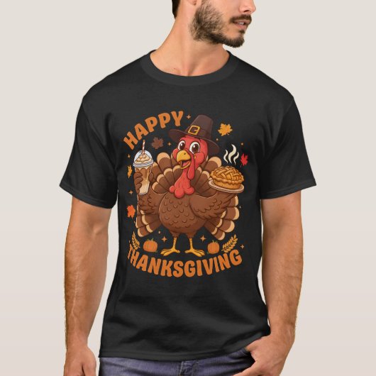 Funny Turkey Family Dinner Happy Thanksgiving Tシャツ (正面)