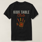 Funny Turkey Hand Kids Table Thanksgiving Tシャツ (デザイン正面)