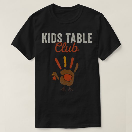 Funny Turkey Hand Kids Table Thanksgiving Tシャツ (デザイン正面)