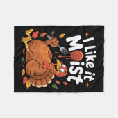 Funny Turkey I Like It Moist Thanksgiving Men Wome フリースブランケット (正面(横))