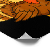 Funny Turkey Meow Thanksgiving Fake Cat Meow Bruh  ポスター (角)