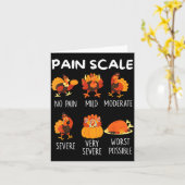 Funny Turkey Pain Scale Thanksgiving Cna Er Nurse カード (黄色い花)