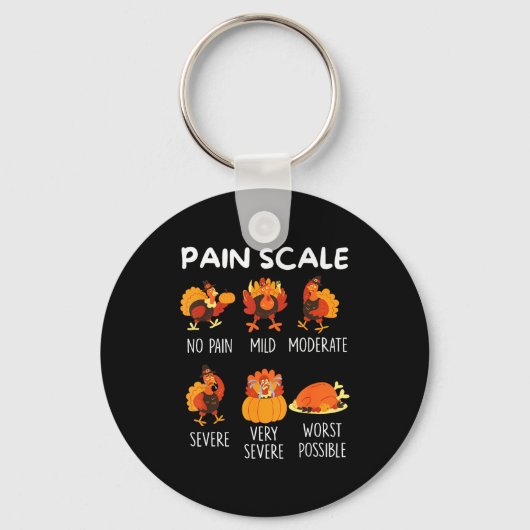 Funny Turkey Pain Scale Thanksgiving Cna Er Nurse  キーホルダー (正面)