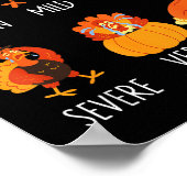Funny Turkey Pain Scale Thanksgiving Cna Er Nurse  ポスター (角)