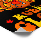 Funny Turkey Scrubs Rubber Gloves Thanksgiving Nur ポスター (角)