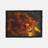 Funny Turkey Selfie With Dinosaur And Meteor Acaly フリースブランケット (正面(横))