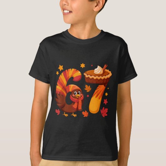 Funny Turkey Thanksgiving 67 Meme Six Seven  Tシャツ (正面)
