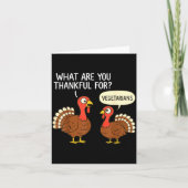 Funny Turkey Thanksgiving Thankful For Vegetarians カード (正面)