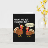 Funny Turkey Thanksgiving Thankful For Vegetarians カード (黄色い花)
