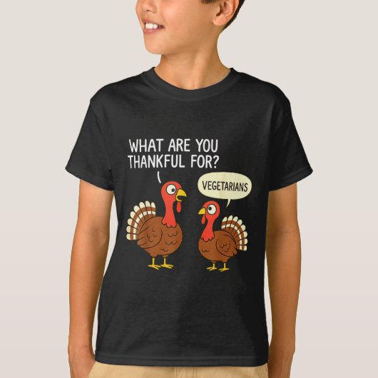 Funny Turkey Thanksgiving Thankful For Vegetarians Tシャツ (正面)
