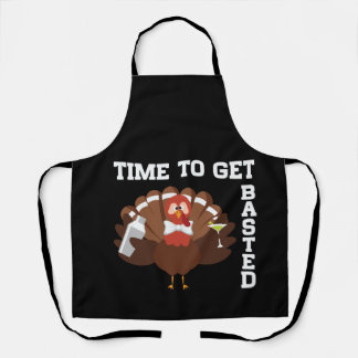 Funny Turkey Time To Get Basted Thanksgiving エプロン