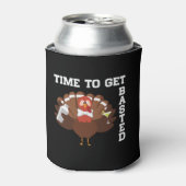 Funny Turkey Time To Get Basted Thanksgiving 缶クーラー (缶正面)