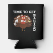 Funny Turkey Time To Get Basted Thanksgiving 缶クーラー (正面)