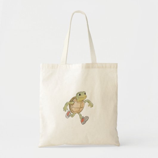 Funny Turtle Cartoon Tote Bag トートバッグ (正面)