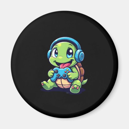 Funny Turtle Gamer Gaming Turtles Video Game (1) マグネット (正面)