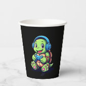 Funny Turtle Gamer Gaming Turtles Video Game (3) 紙コップ (正面)