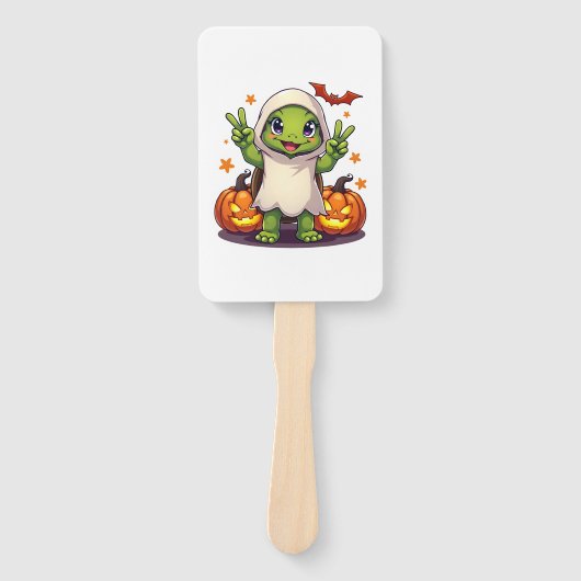 Funny Turtle Ghost Pumpkin Boo Halloween Kids Mens ハンドファン (正面)