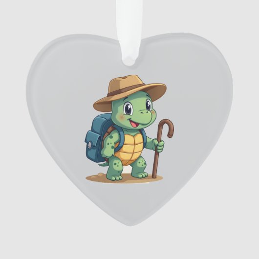 Funny Turtle Hiking Graphic Camping Lover Adventur オーナメント (正面)