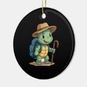Funny Turtle Hiking Graphic Camping Lover Adventur セラミックオーナメント (左)
