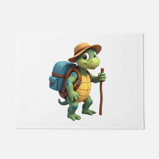 Funny Turtle Hiking Graphic Camping Lover Adventur ドアマット (正面)