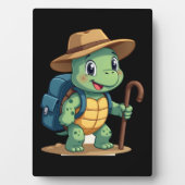 Funny Turtle Hiking Graphic Camping Lover Adventur フォトプラーク (正面)