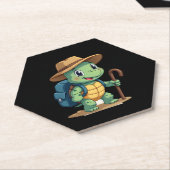 Funny Turtle Hiking Graphic Camping Lover Adventur ペーパーコースター (アングル)