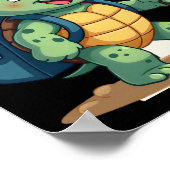 Funny Turtle Hiking Graphic Camping Lover Adventur ポスター (角)